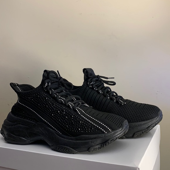 Black Rhinestone Women’s Sneakers 8.5 - Picture 3 of 13